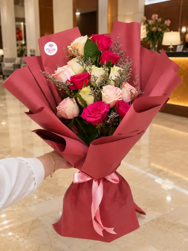 Red Pink Rose Bouquet