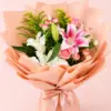 Pink White Lily Bouquet with Fresh Lilies in Pink White Lily Bouquet with Fresh Lilies in