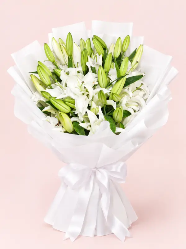 White Lily Bouquet with Fresh White Lilies White Lily Bouquet with Fresh White Lilies