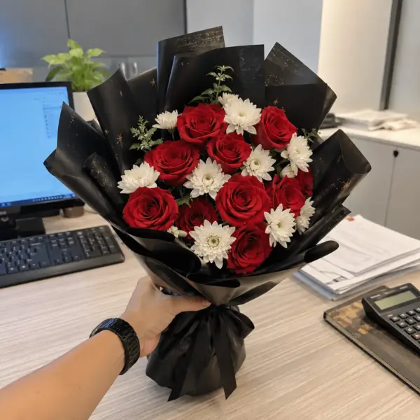 To post 10 Red Rose Mixed Bouquet