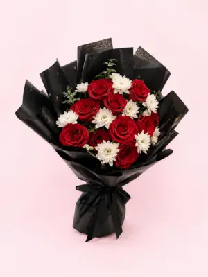 Red Rose Mixed Bouquet with White Flowers Red Rose Mixed Bouquet with White Flowers