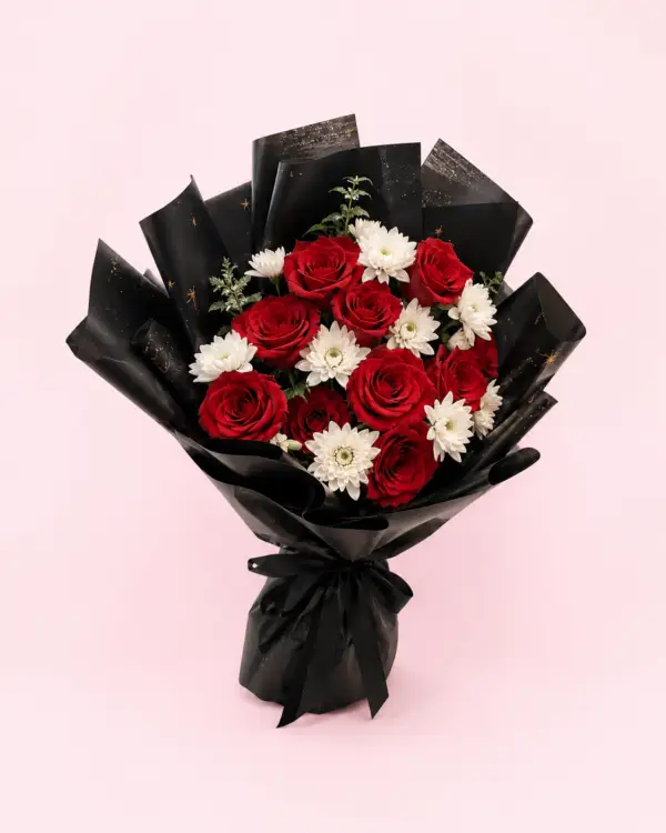Red Rose Mixed Bouquet with White Flowers Red Rose Mixed Bouquet with White Flowers