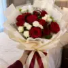 To post 19 Red White Rose Bouquet