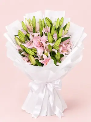 Pink Lily Bouquet with Fresh Pink Lilies Pink Lily Bouquet with Fresh Pink Lilies