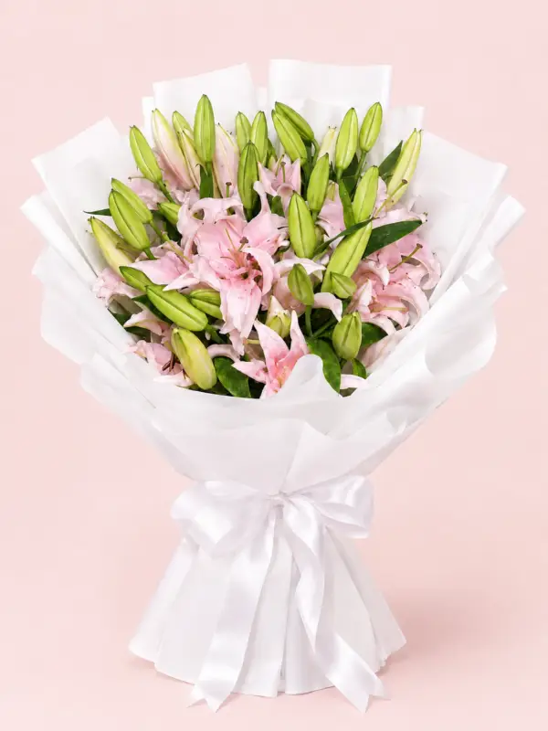 Pink Lily Bouquet with Fresh Pink Lilies Pink Lily Bouquet with Fresh Pink Lilies