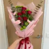 Red Rose Eucalyptus Bouquet