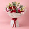Red Rose Pink Lily Bouquet