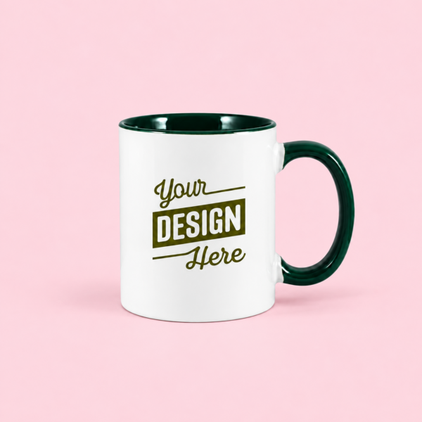 White Mug Mockup on Pastel Pink Custom Photo Mug