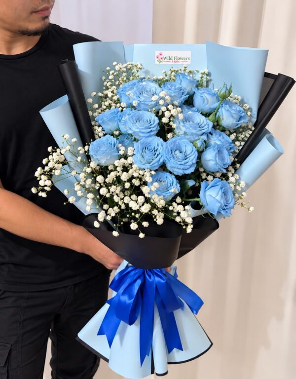 1. Sky blue rose Sky Blue Rose Bouquet