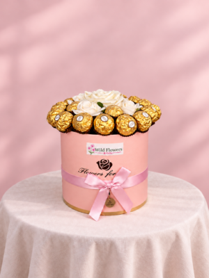 Rose Ferrero Box Dubai with 21 Ferrero Rocher chocolates 1 spray rose stem and 1 rose Rose Ferrero Box Dubai with 21 Ferrero Rocher chocolates 1 spray rose stem and 1 rose