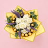 Elegant White Rose and Chocolate Bouquet Rose Ferrero Delight