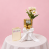 Kunafa Chocolate Gift Dubai with 8 Ferrero Rocher chocolates 12 Kunafa chocolates and white flowers Kunafa Chocolate Gift Dubai with 8 Ferrero Rocher chocolates 12 Kunafa chocolates and white flowers