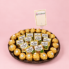 Dubai Chocolate Gift Basket with 20 Ferrero Rocher chocolates and 13 Kunafa chocolate bars Dubai Chocolate Gift Basket with 20 Ferrero Rocher chocolates and 13 Kunafa chocolate bars