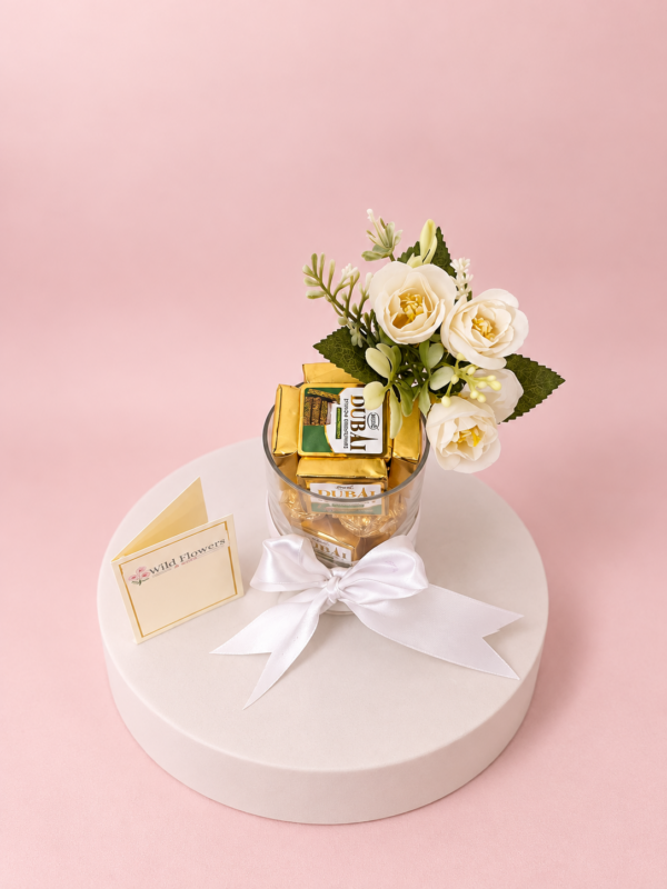 Pastel Dubai Chocolate Gift Arrangement Kunafa Ferrero Vase